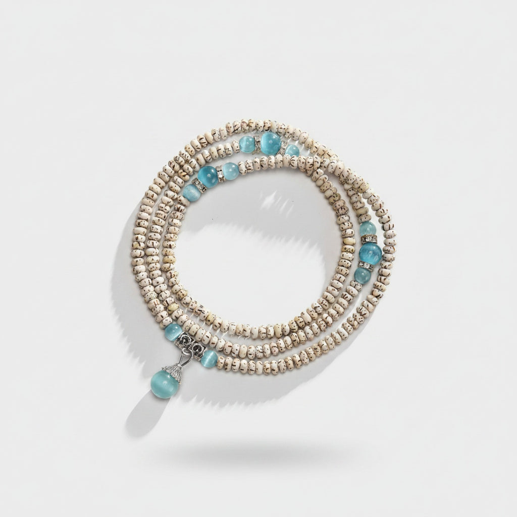 Beaded Bracelet Set With Turquoise Stone Charms