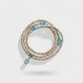 Beaded Bracelet Set With Turquoise Stone Charms