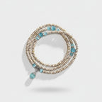 Beaded Bracelet Set With Turquoise Stone Charms