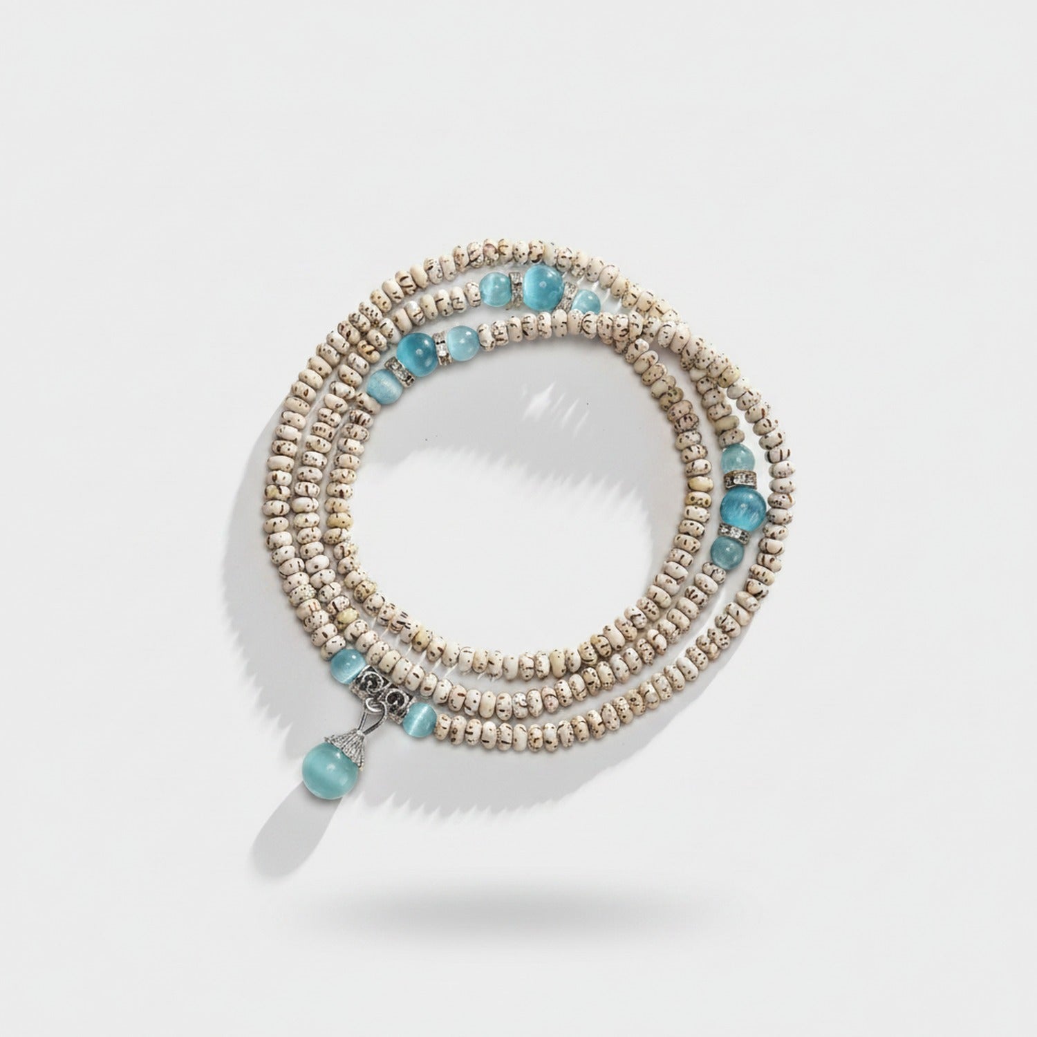 Beaded Bracelet Set With Turquoise Stone Charms