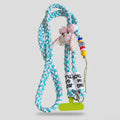 Turquoise Braided Rope Phone Charm With Bunny Pendant