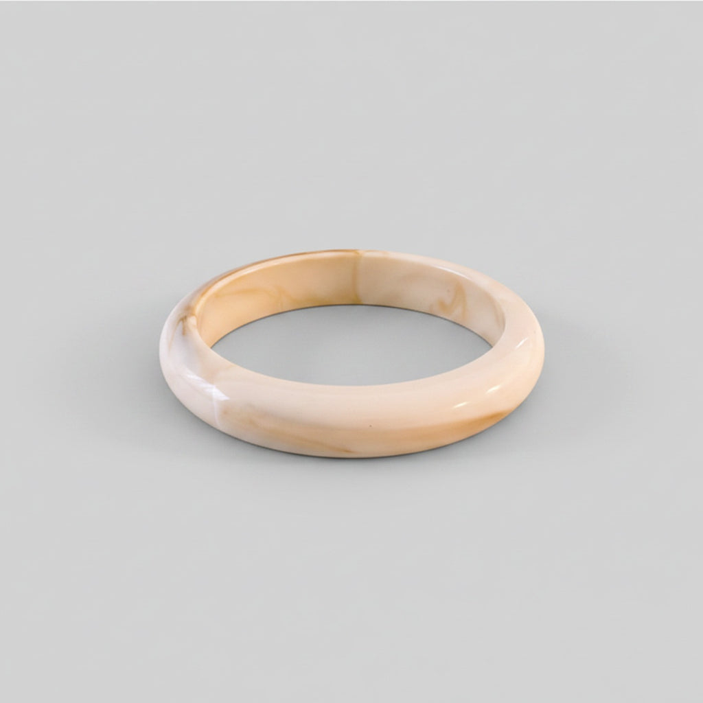 Cream Marble Bangle Bracelet