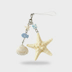 Ocean Starfish Charm Keyring With Shell Accents