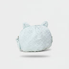 Mint Floral Embroidered Cat Ear Cosmetic Bag