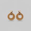 Woven Rattan Circle Drop Earrings