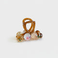 Amber Hair Claw With Floral Resin Spheres