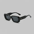 Black Chunky Square Sunglasses With Gold Studs