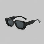 Black Chunky Square Sunglasses With Gold Studs