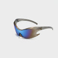 Blue Mirror Shield Wrap Sunglasses