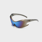 Blue Mirror Shield Wrap Sunglasses