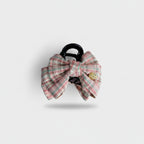 Plaid Bow Hair Claw Clip Pink
