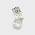 Cream Cow Print Polka Dot Crew Socks