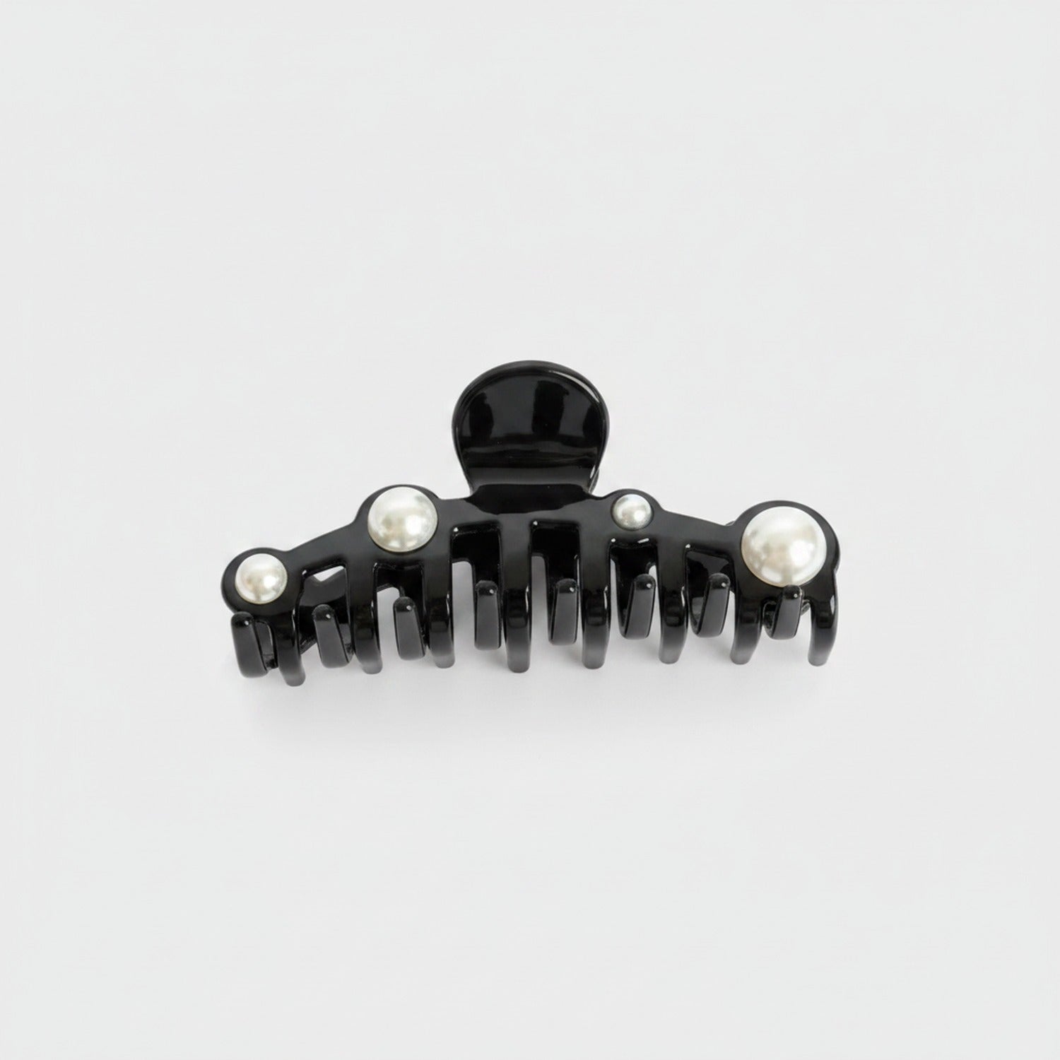 Pink Pearl Striped Hair Claw Clip