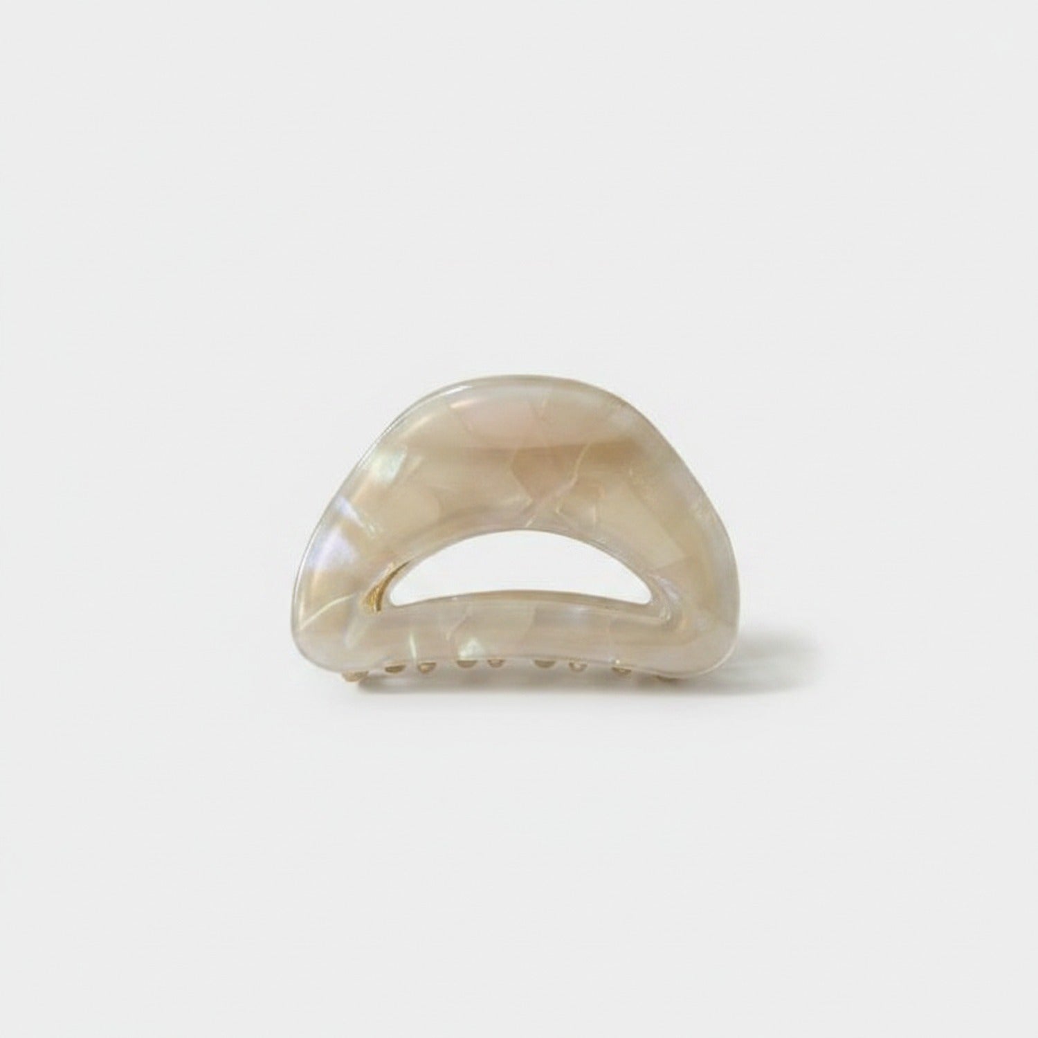 Cream Pearl Beaded Half-Moon Hair Claw