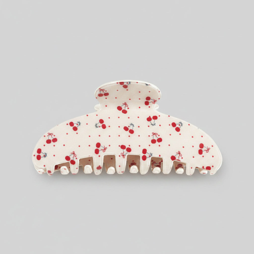 Cherry Print Acetate Hair Claw Clip
