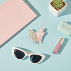 Butterfly Flower Stationery Set Pink