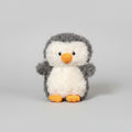 Cute Grey & White Fuzzy Penguin Plush Toy