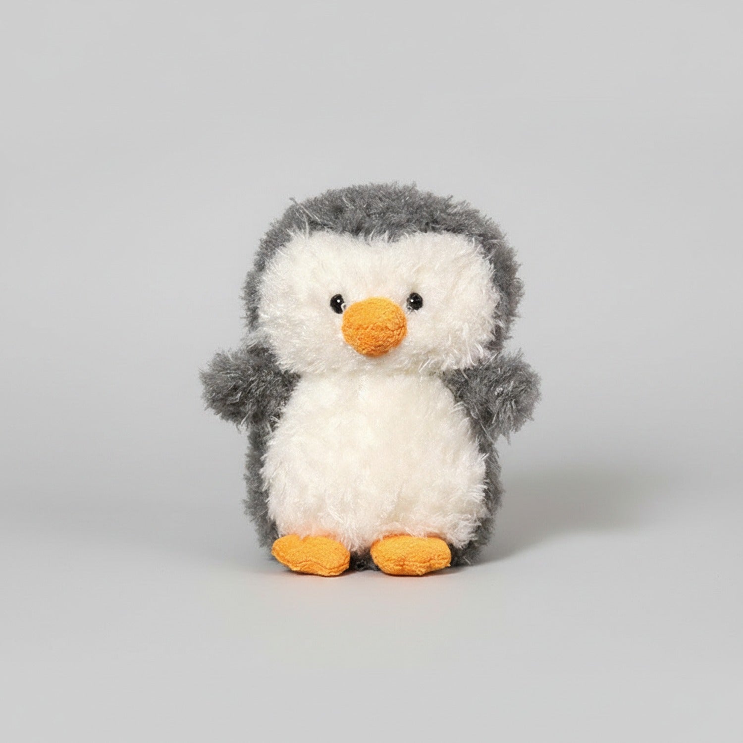 Cute Grey & White Fuzzy Penguin Plush Toy