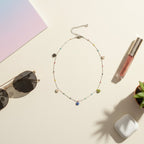 Beaded Colorful Charm Necklace With Stone Pendants