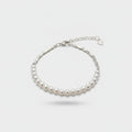 Pearl Beaded Silver Chain Bracelet