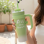 Lime Green Tumbler With Cute Mouse Charm