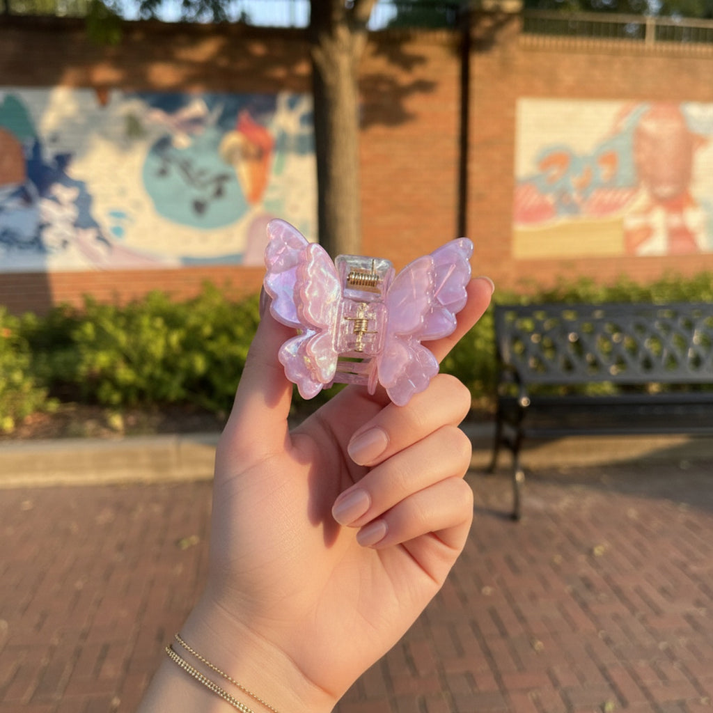 Pearl Butterfly Hair Claw Clip