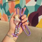 Purple Braided Rope Phone Charm With Doll