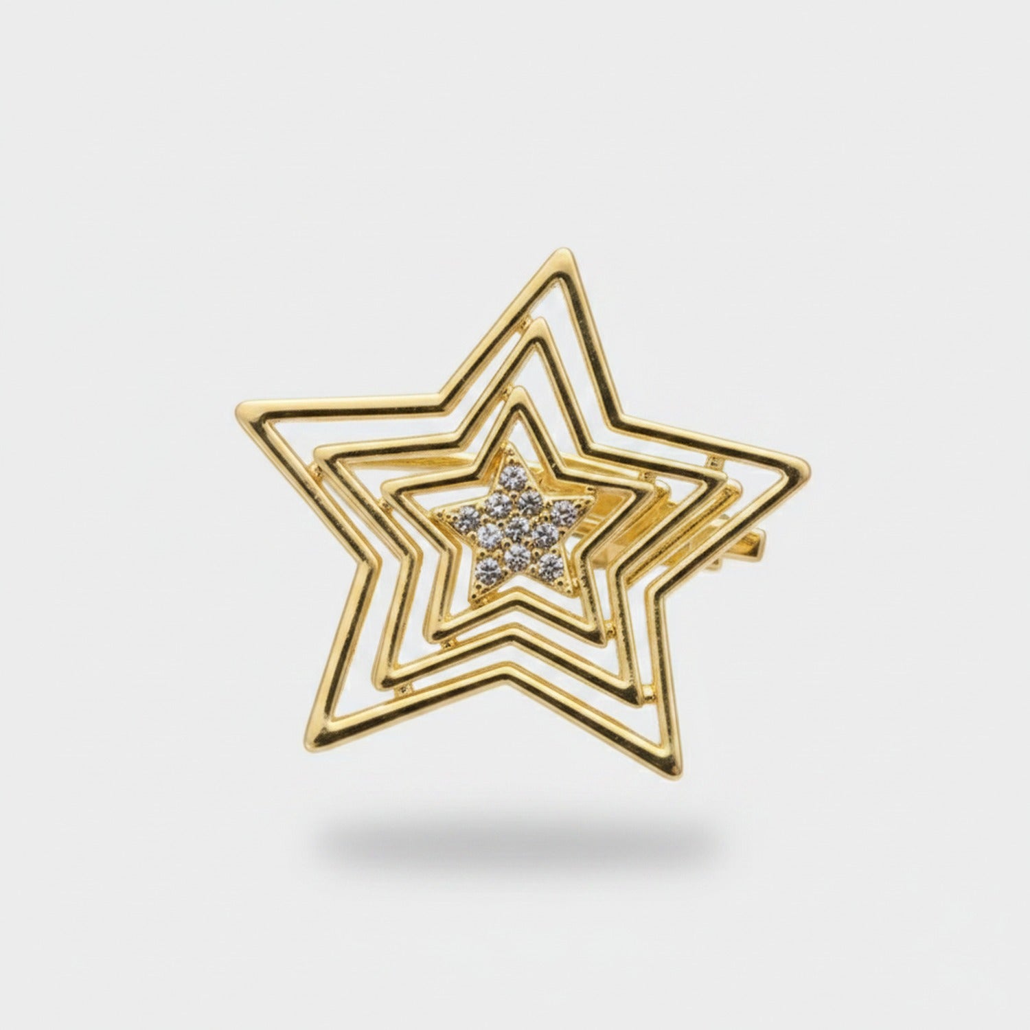 Silver Layered Star Hair Claw Clip