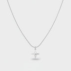 Silver Four Point Star Pendant Necklace