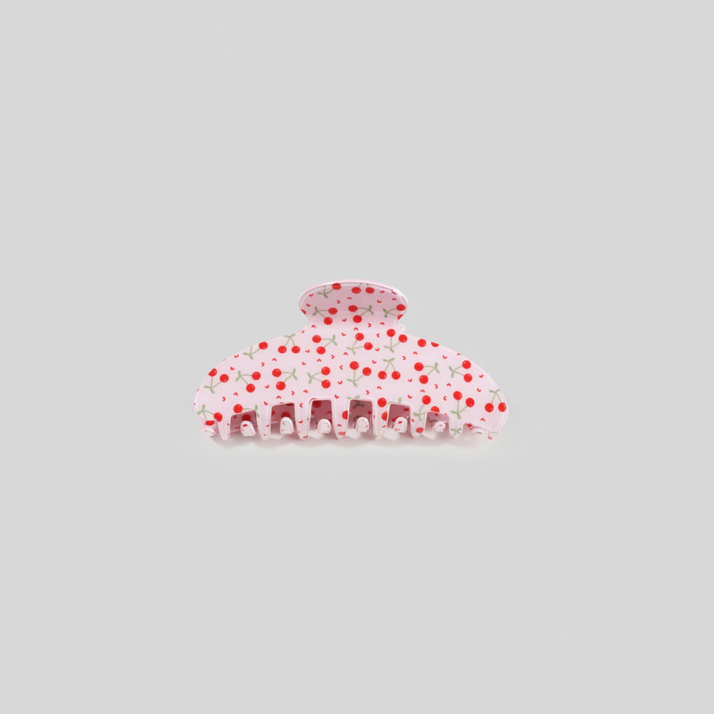 Pink Floral Beaded Hair Claw Clip