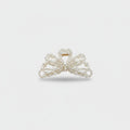 Pearl Beaded Bow Hair Claw Clip