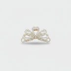 Pearl Beaded Bow Hair Claw Clip
