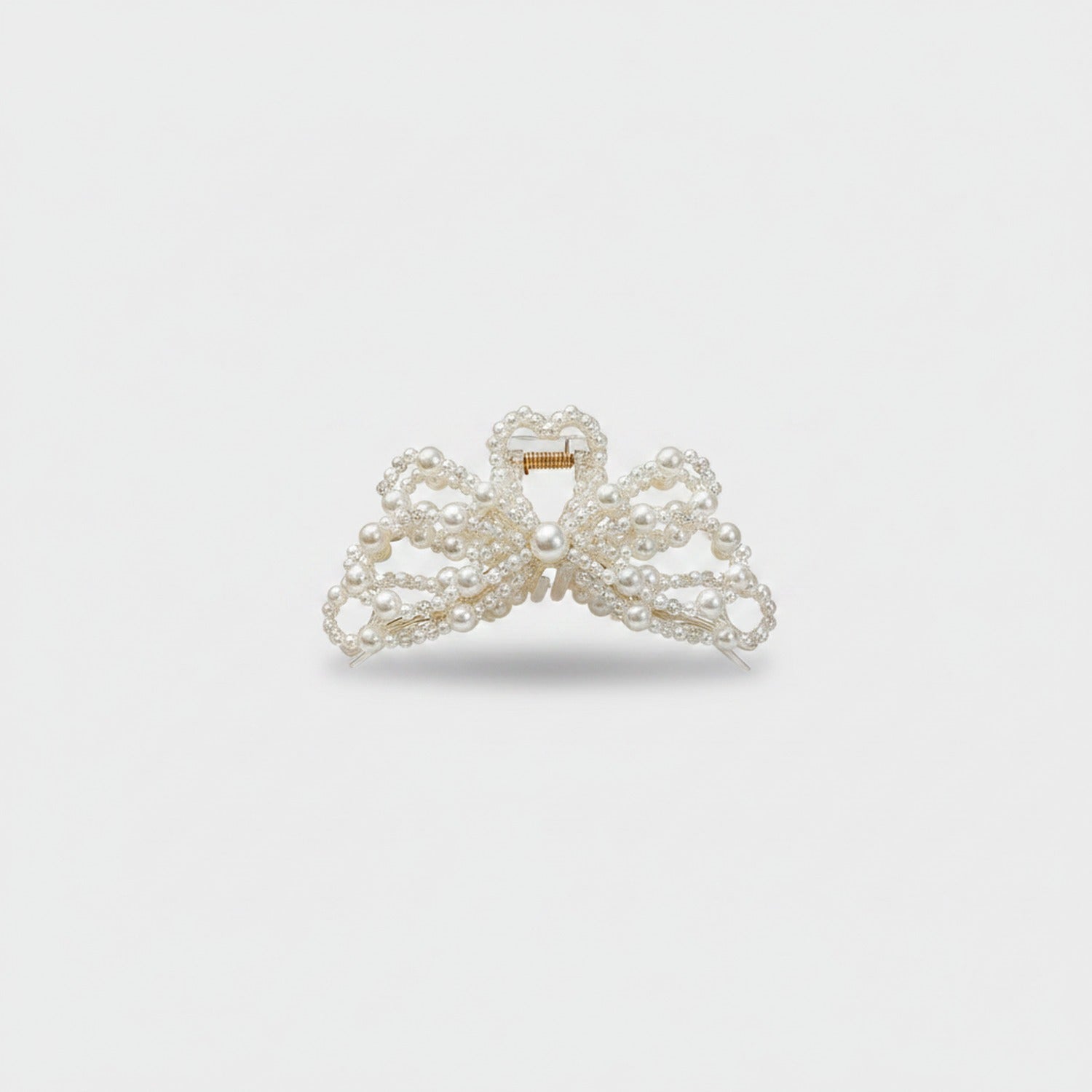 Pearl Beaded Bow Hair Claw Clip