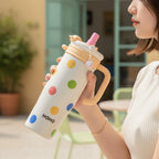 Colorful Polka Dot Insulated Tumbler With Handle