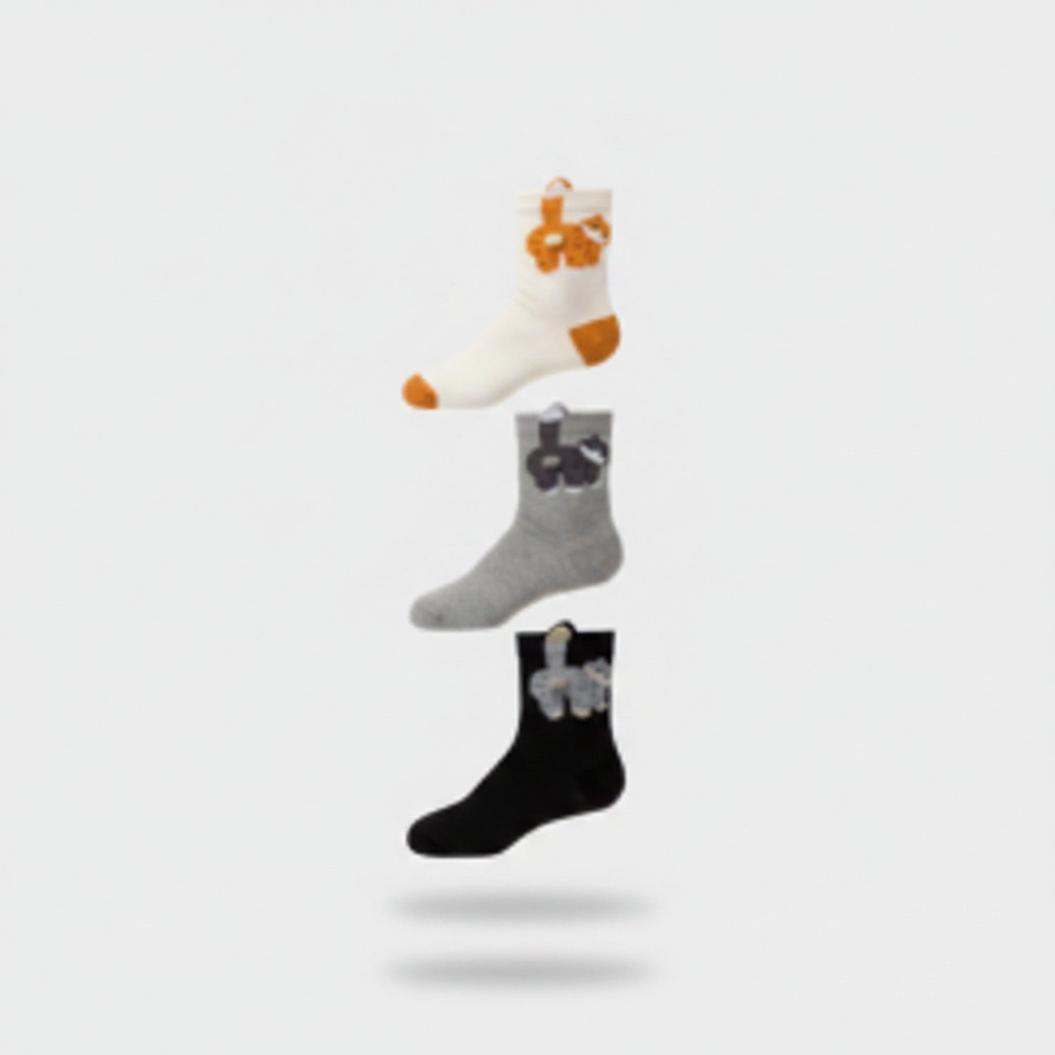 Butterfly Print Crew Socks Three-Pack Bundle