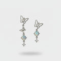 Butterfly Opal Stone Rhinestone Dangle Earrings