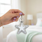 Black Star Cutout Leather Keychain Charm