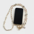 Pearl Beaded Phone Strap With Heart Charm