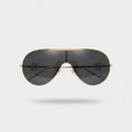 Gold Metal Aviator Sunglasses with Dark Lenses