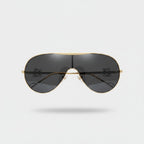 Gold Metal Aviator Sunglasses with Dark Lenses