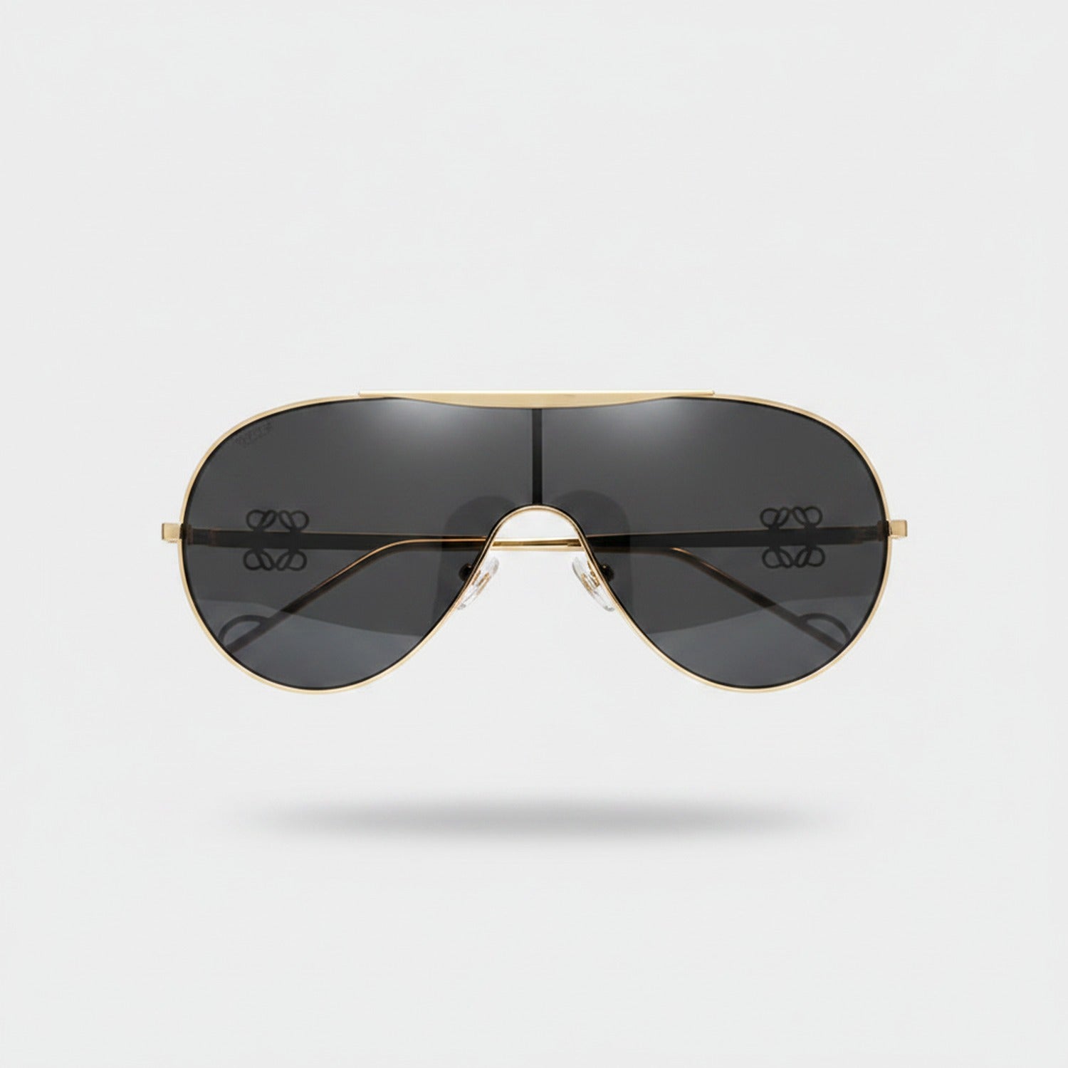 Gold Metal Aviator Sunglasses with Dark Lenses