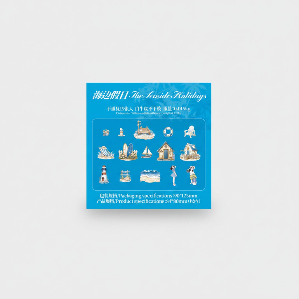 Seaside Holidays Sticker Sheet Set Blue