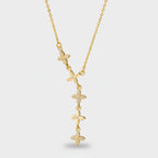 Gold Four-Leaf Clover Flower Charm Necklace