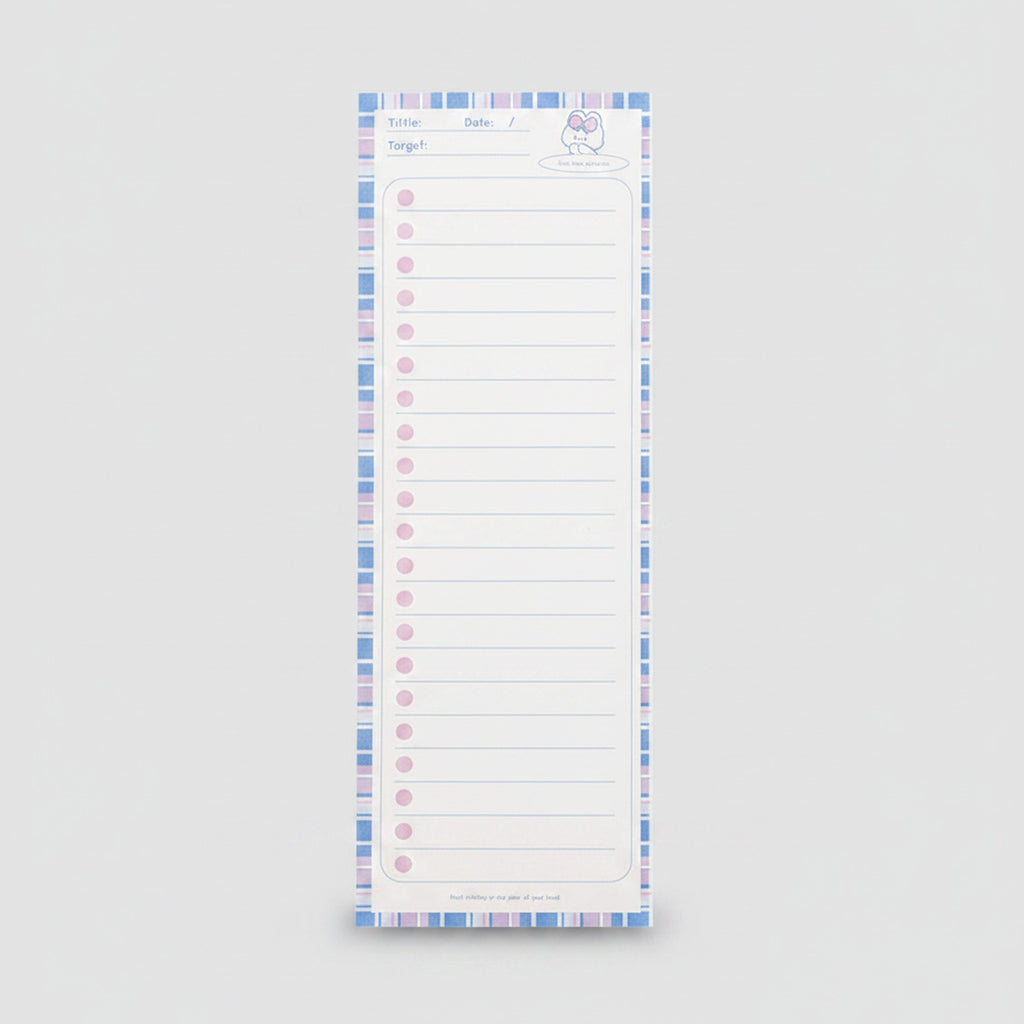 Pink Striped To-Do List Notepad With Checkboxes