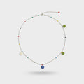 Beaded Colorful Charm Necklace With Stone Pendants