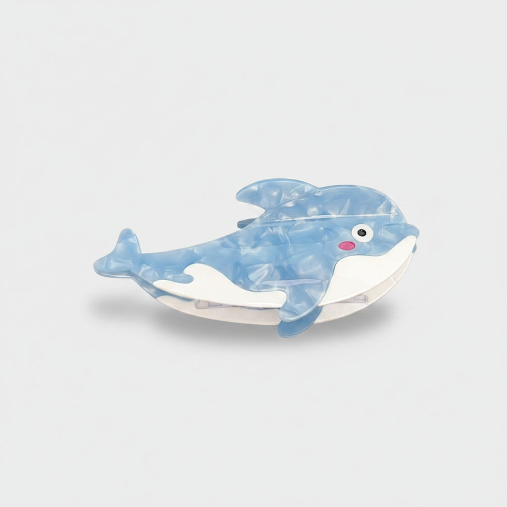 Blue Dolphin Translucent Hair Claw Clip