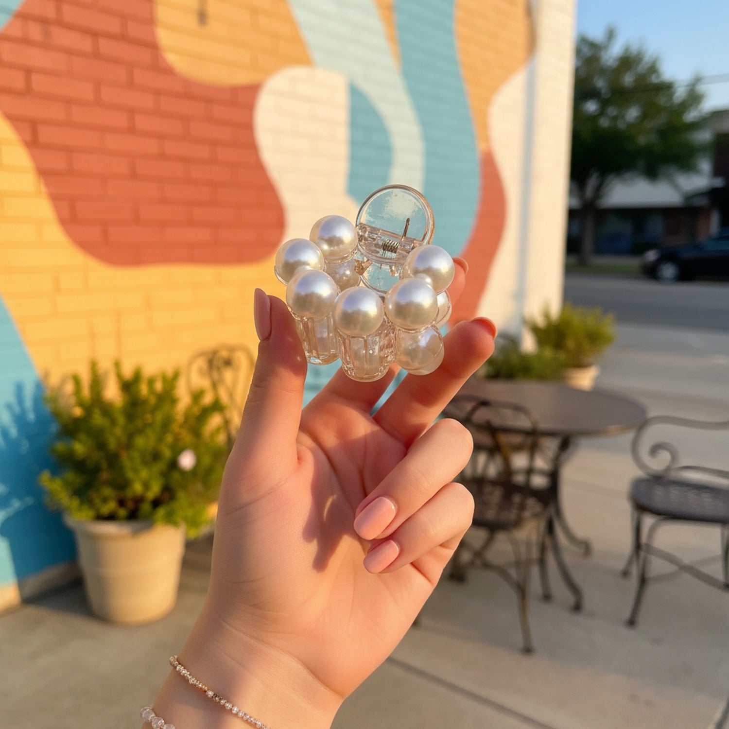 Pearl Beaded Hair Claw Clip