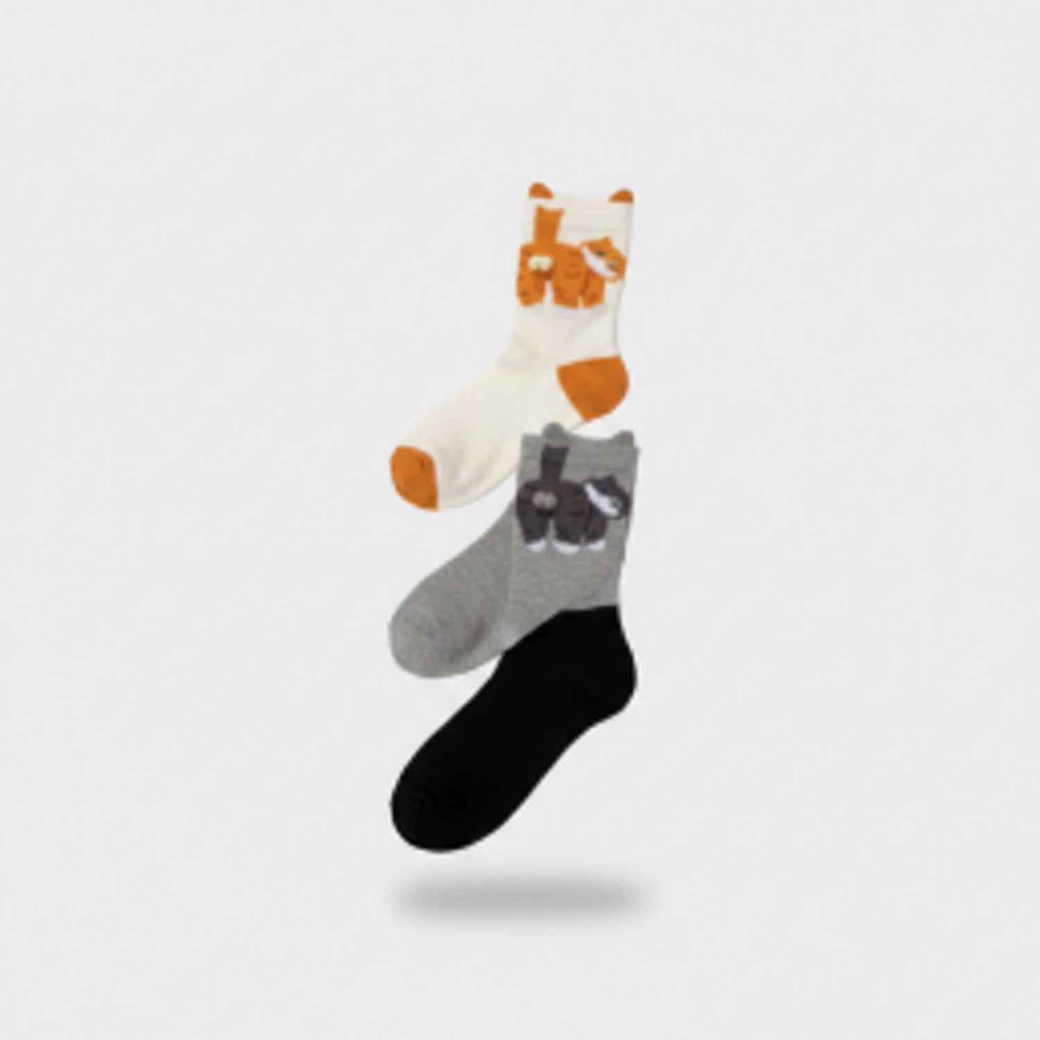 Butterfly Print Crew Socks Three-Pack Bundle