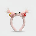Pink Fuzzy Hairband With Star And Hair Clips