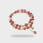 Rose Quartz Pearl Beaded Charm Bracelet